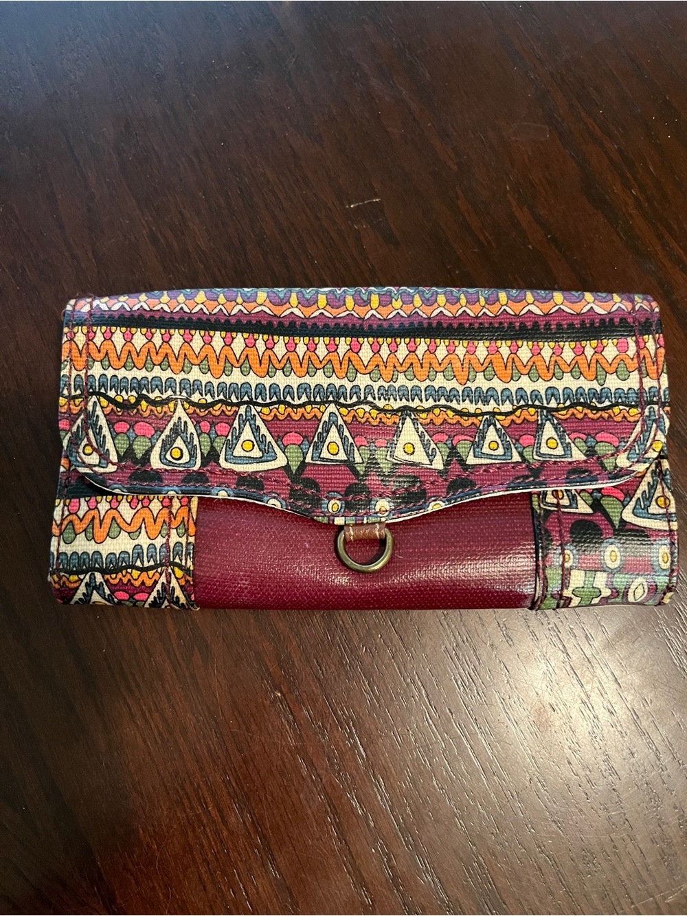 Sakroots Wallet Crossbody Wristlet Mulberry One World Purple Bohemian